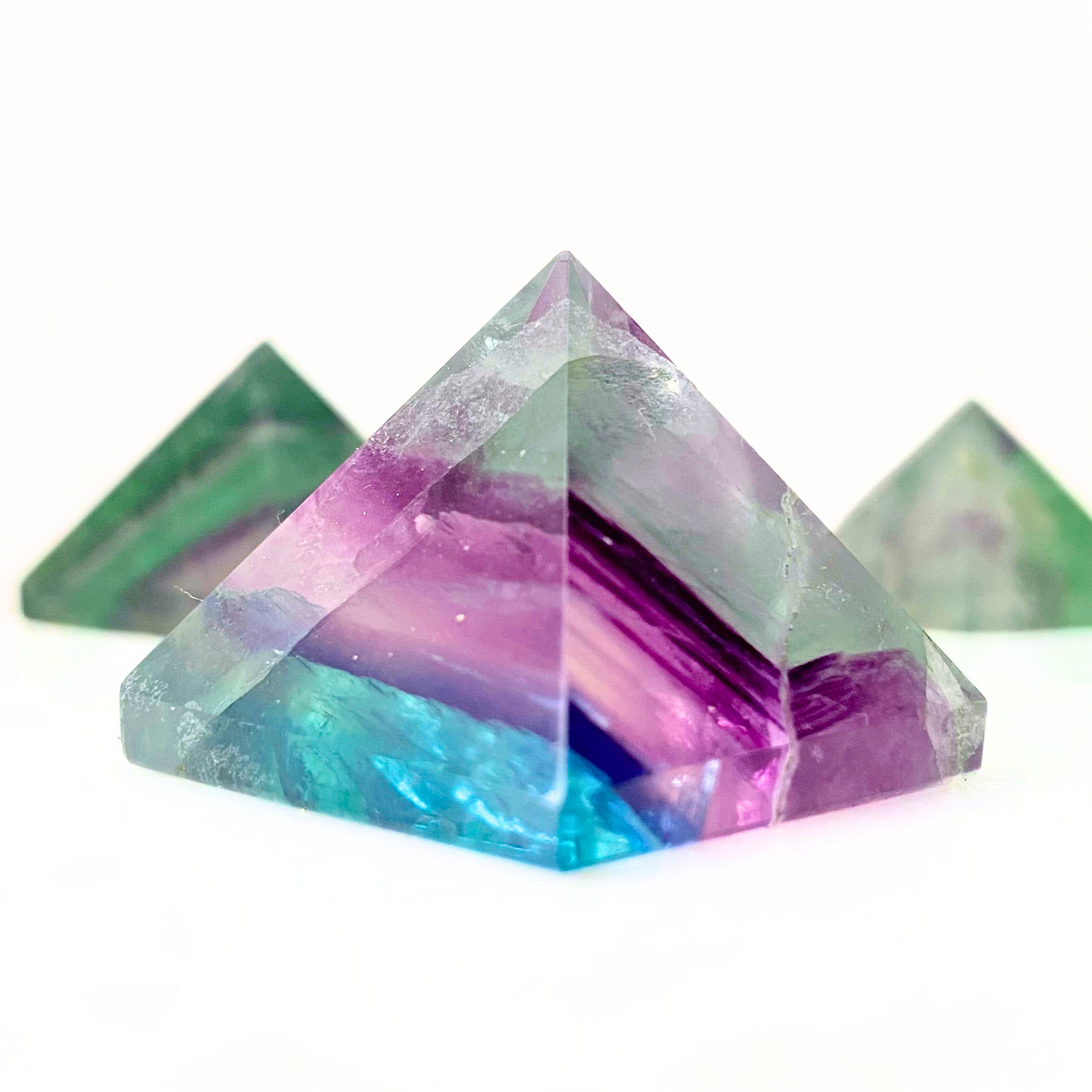 1" Mini Rainbow Fluorite Pyramid