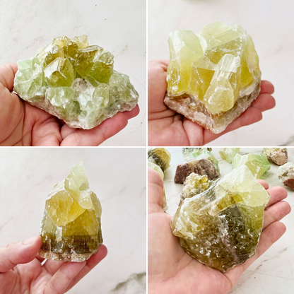 X-Large Raw Green Calcite Stones