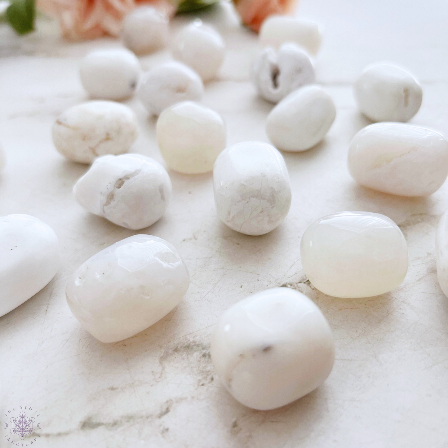 White Agate Tumbled Stones