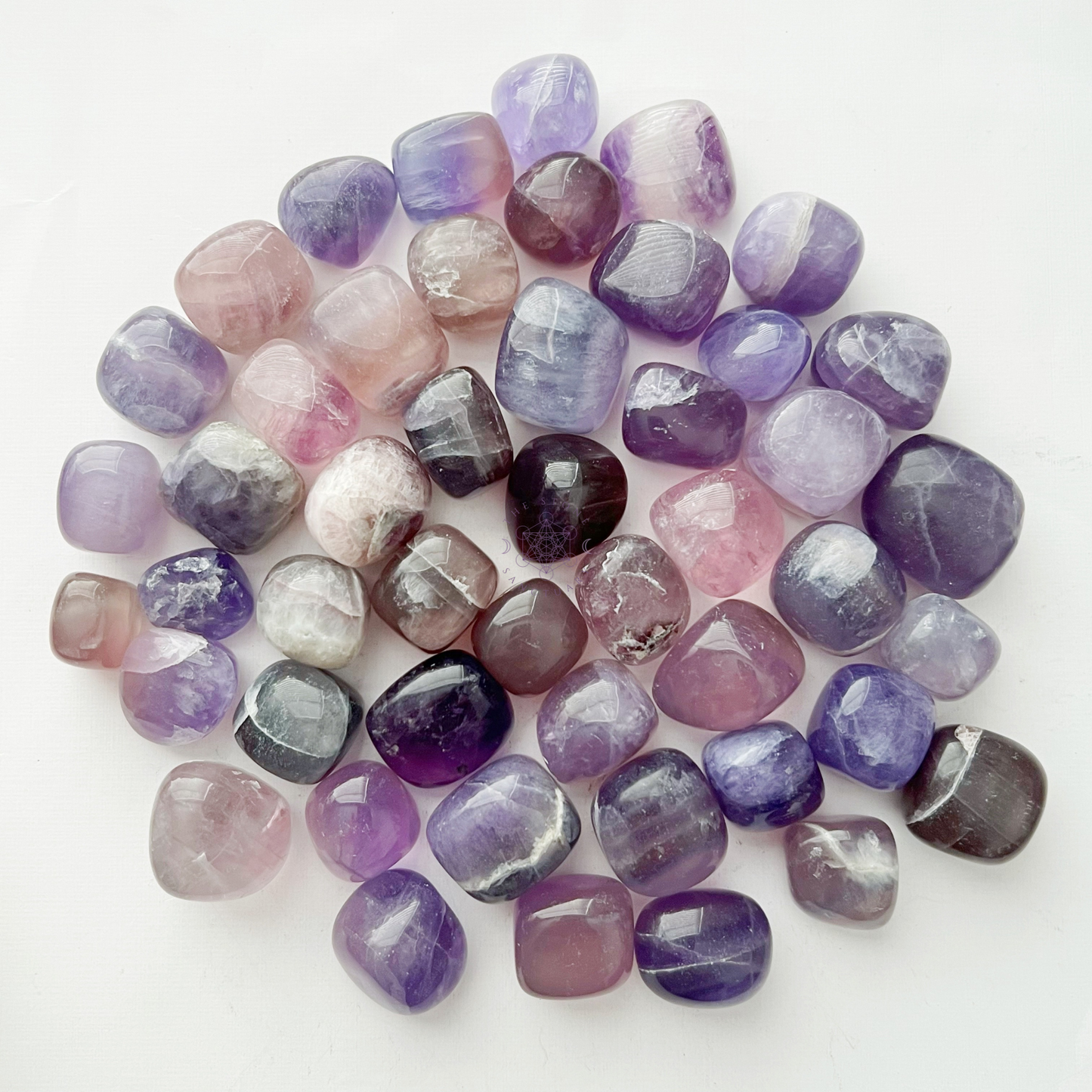 Lavender Yttrium Fluorite Tumbled Stones