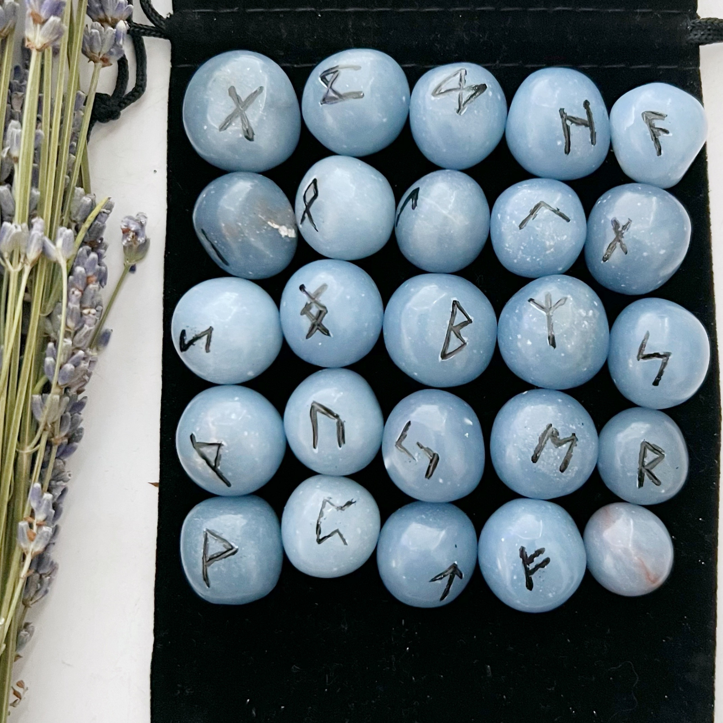 Angelite Elder Futhark Runes