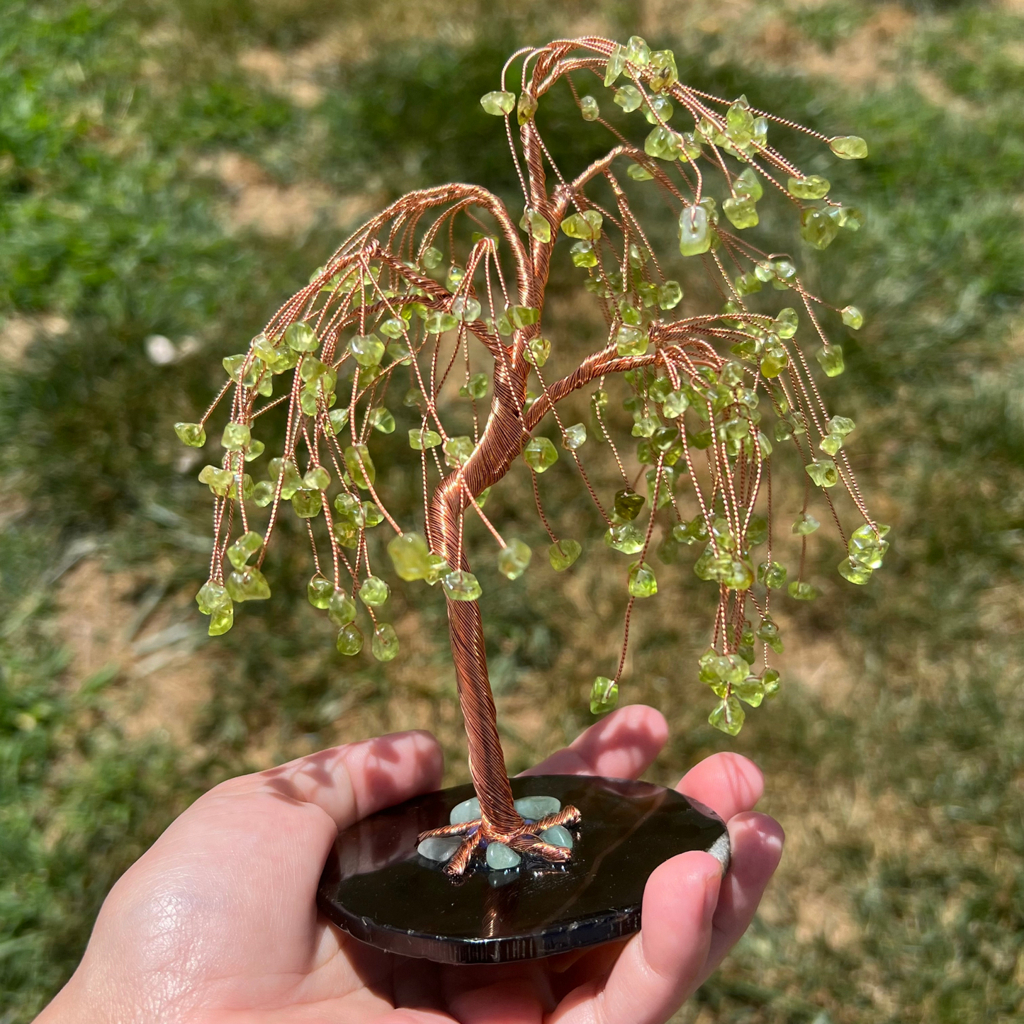 7.5" Peridot Willow Gemstone Tree