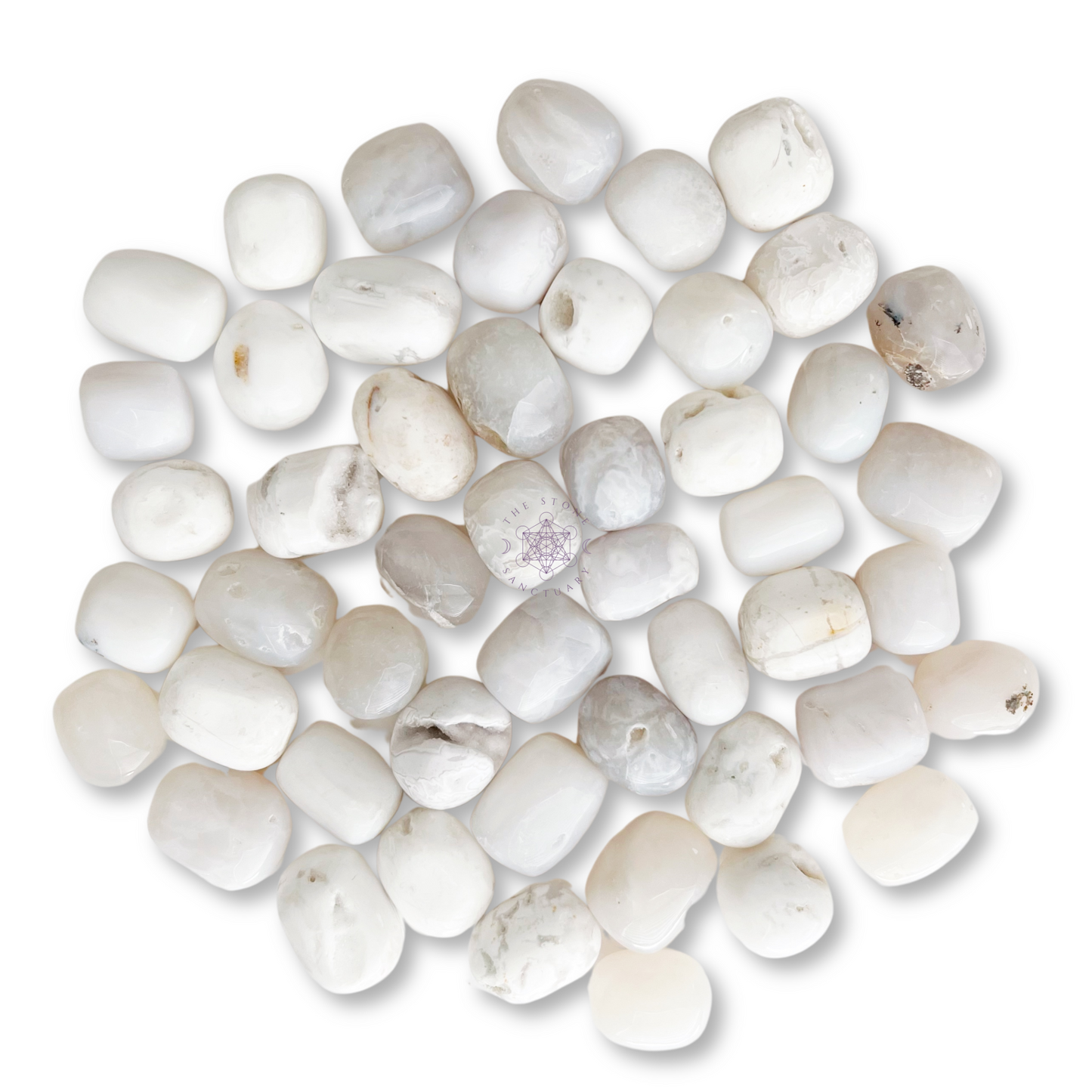 White Agate Tumbled Stones