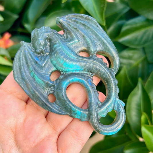 Labradorite Dragon Carving