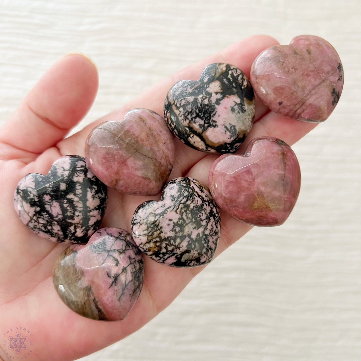 1" Mini Rhodonite Heart