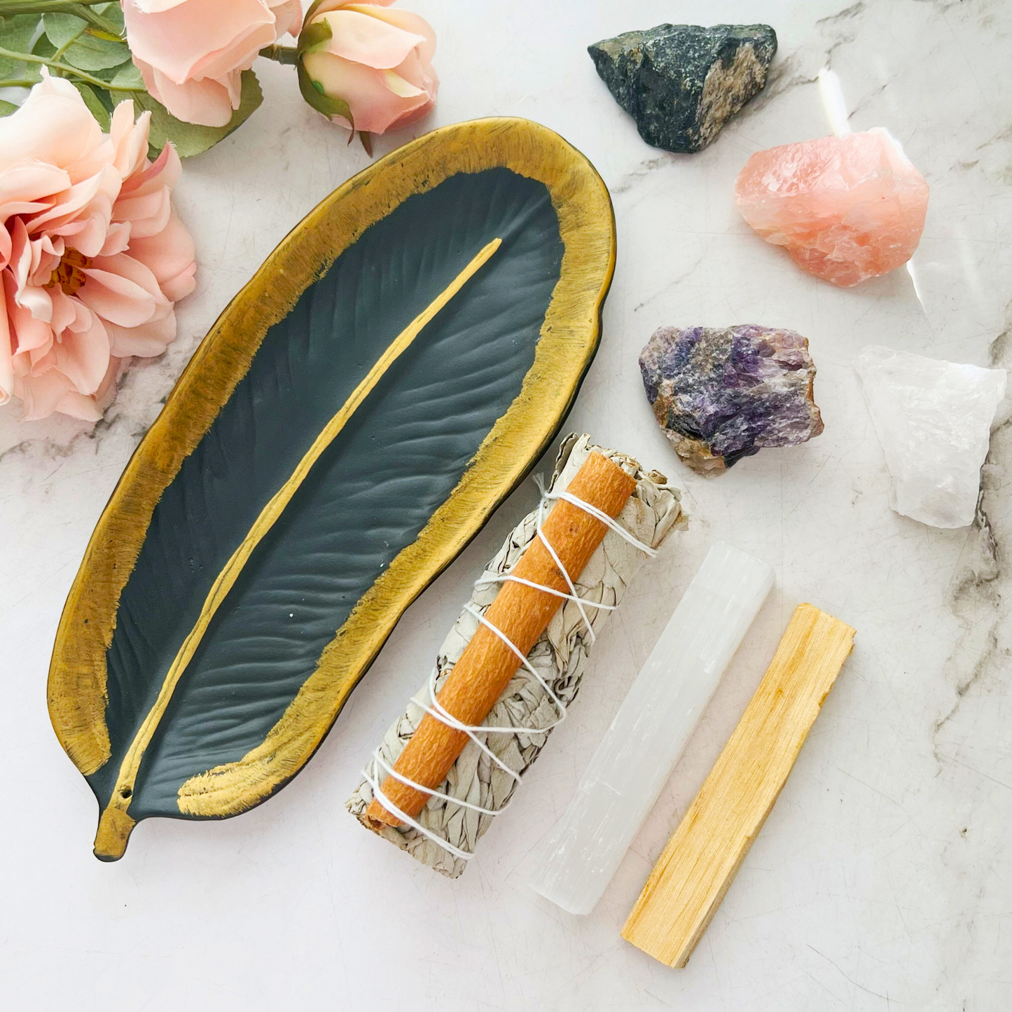 Home Blessing & Cleansing Crystal Smudge Kit