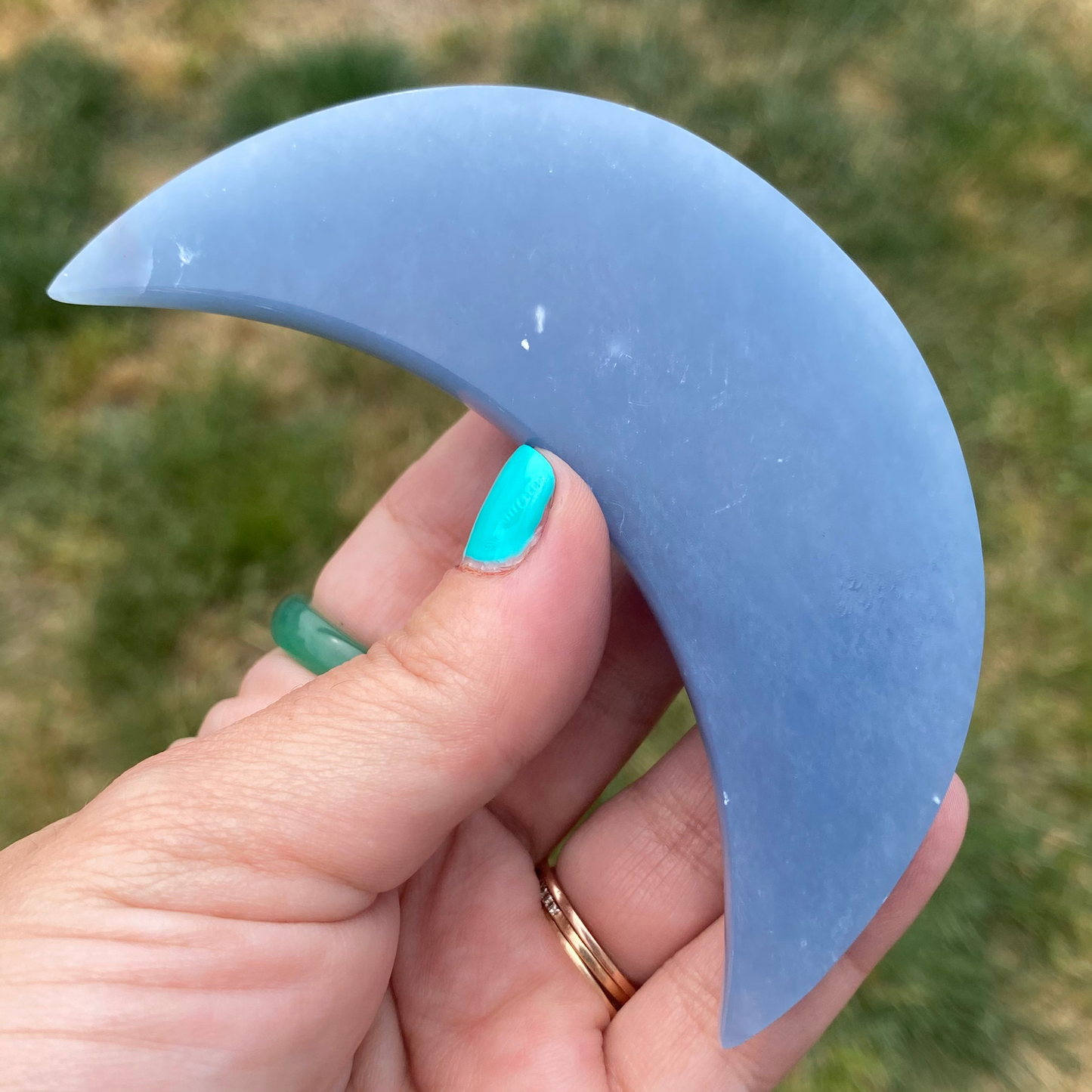 Angelite Crescent Moon