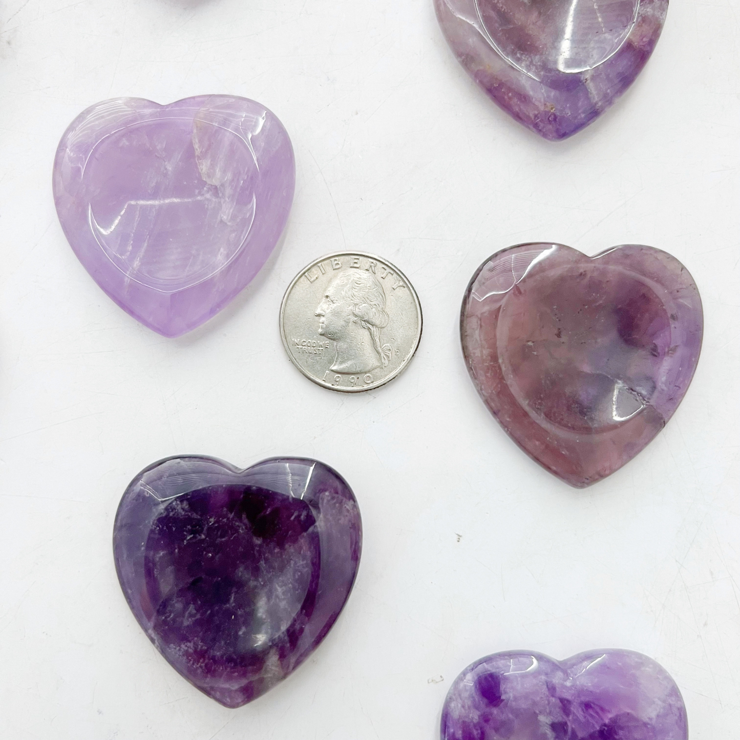 Amethyst Heart Shaped Worry Stone