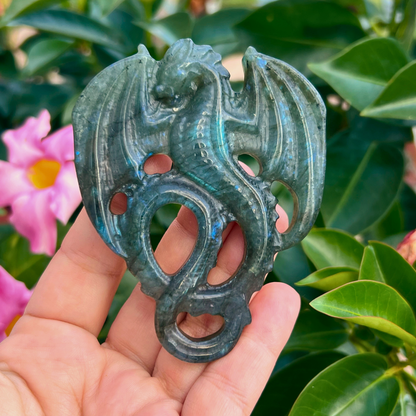 Labradorite Dragon Carving