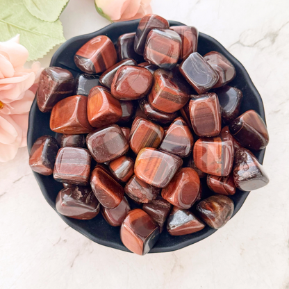 Red Tigers Eye Tumbled Stones