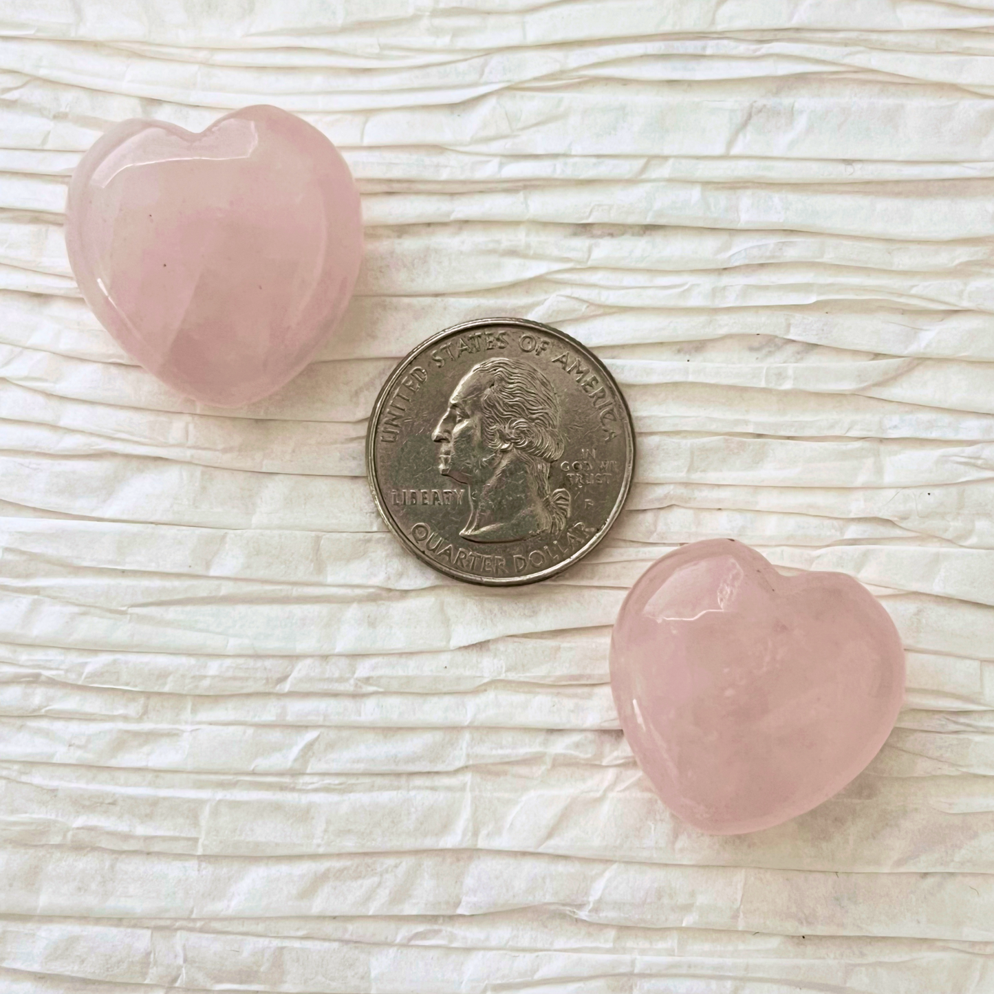 1" Mini Rose Quartz Heart