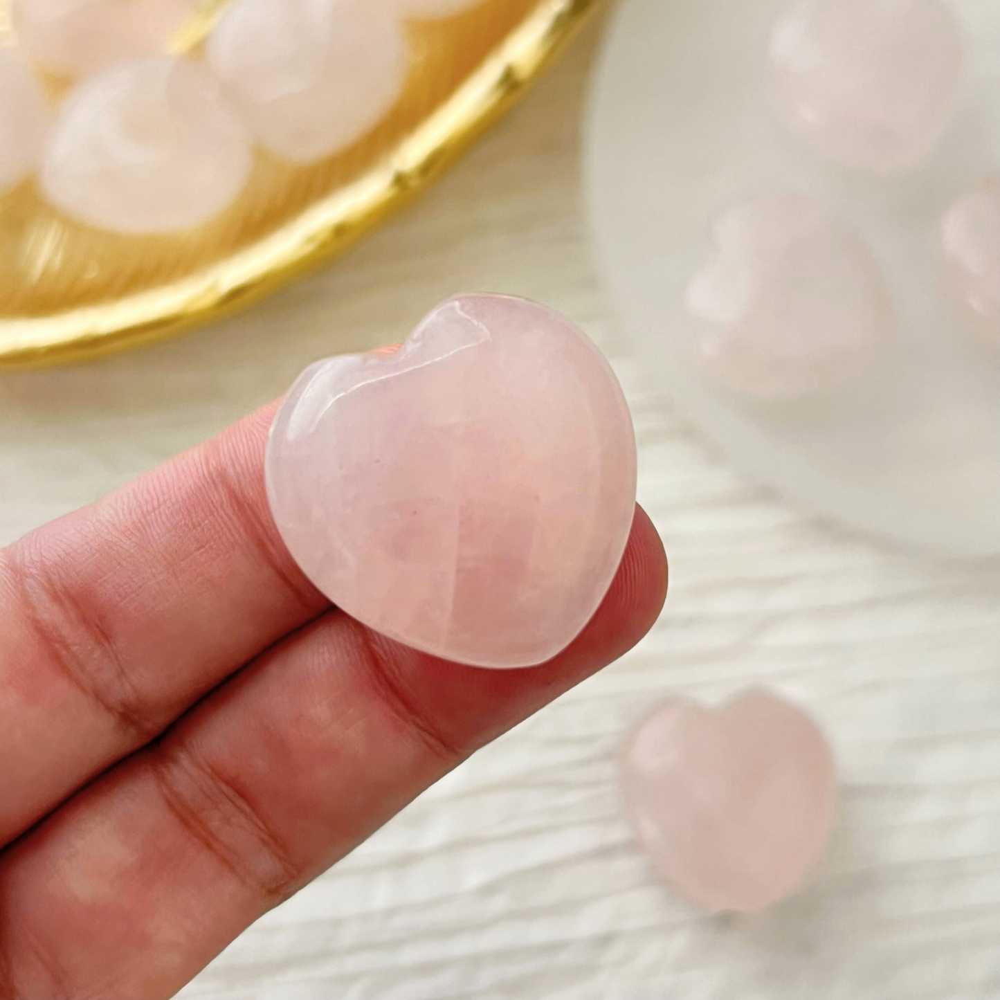 1" Mini Rose Quartz Heart