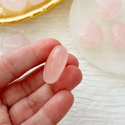 1" Mini Rose Quartz Heart