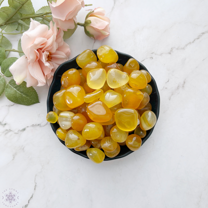 Yellow Honey Onyx Tumbled Stones