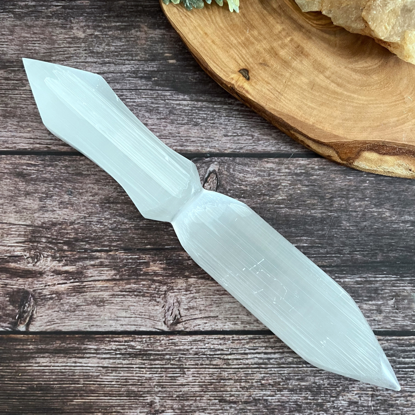 8" Selenite Chakra Athame