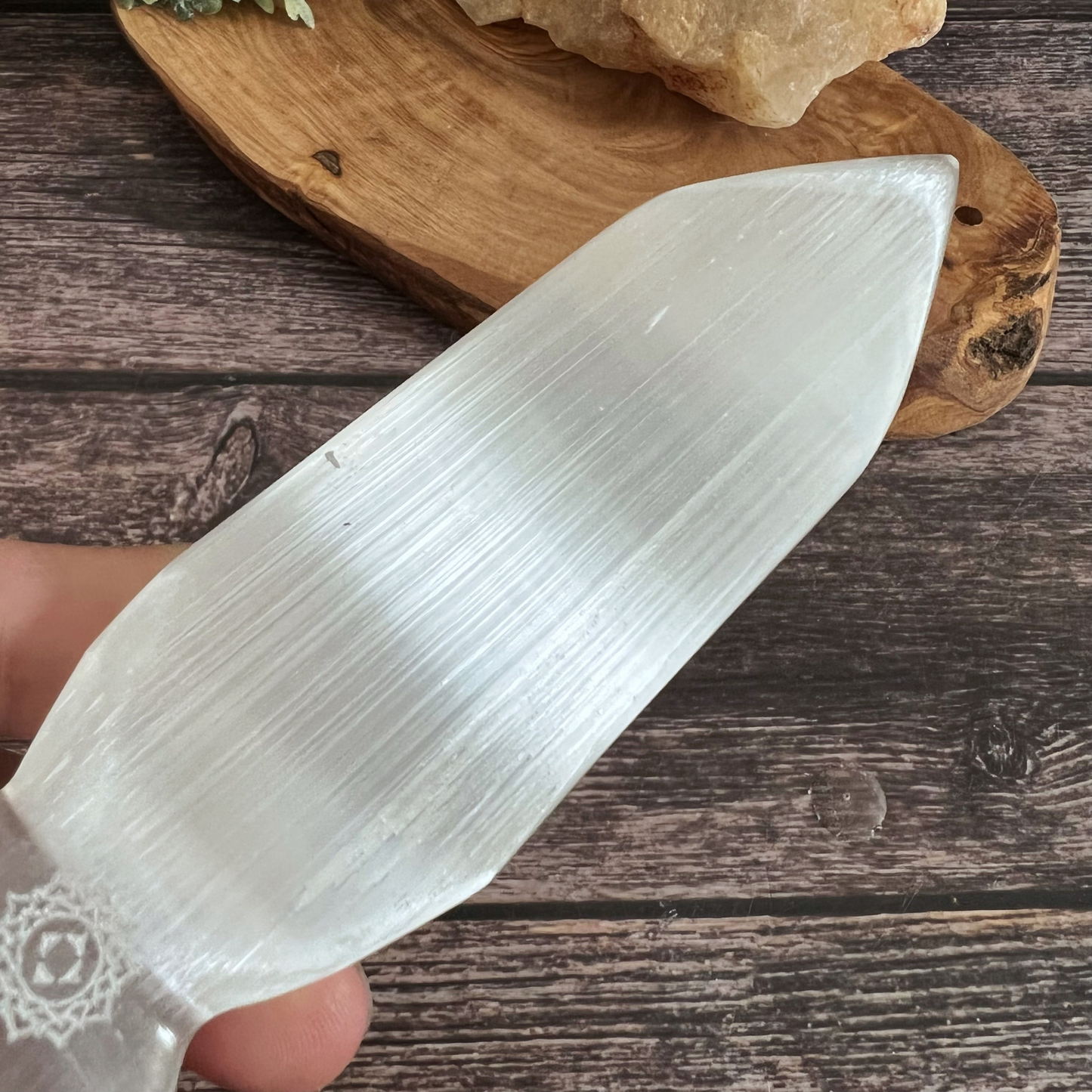 8" Selenite Chakra Athame