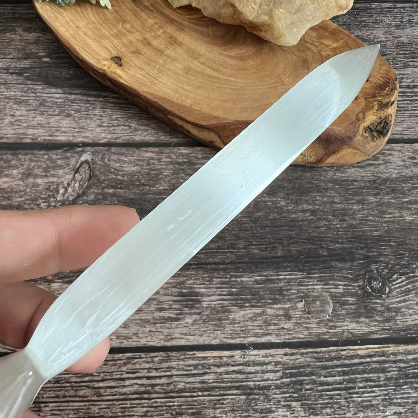 8" Selenite Chakra Athame