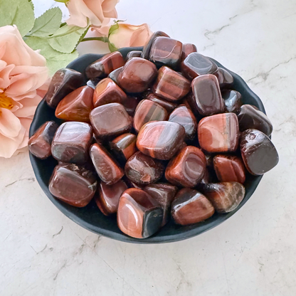 Red Tigers Eye Tumbled Stones