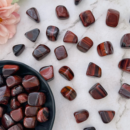 Red Tigers Eye Tumbled Stones