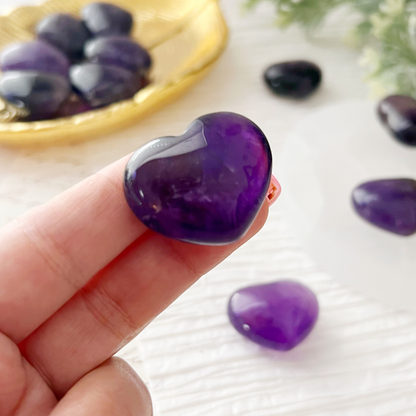 1" Mini Amethyst Crystal Pocket Heart