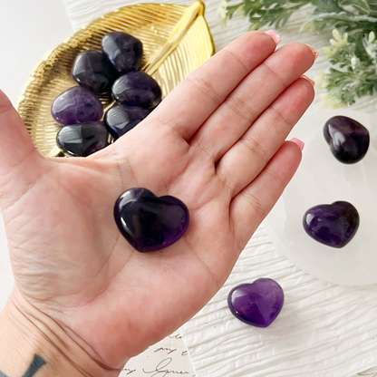 1" Mini Amethyst Crystal Pocket Heart