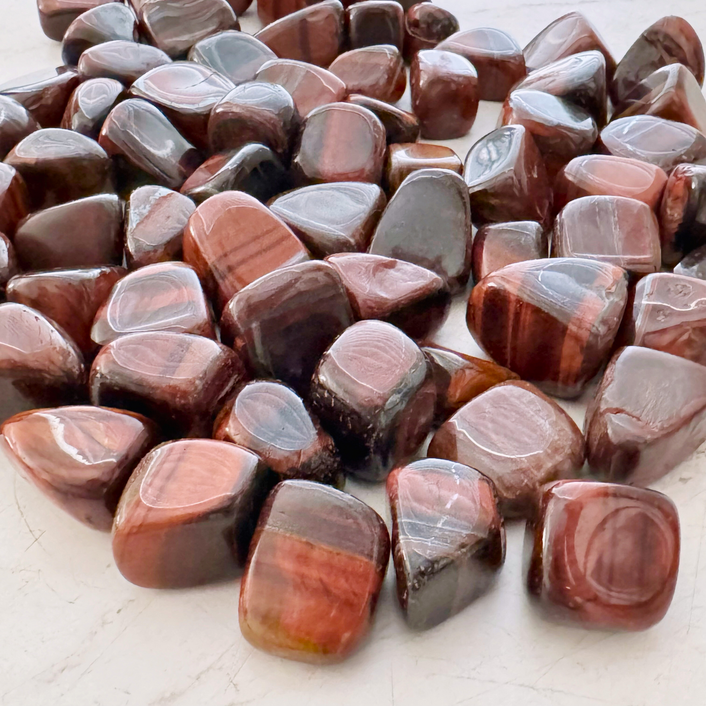 Red Tigers Eye Tumbled Stones