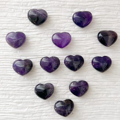 1" Mini Amethyst Crystal Pocket Heart