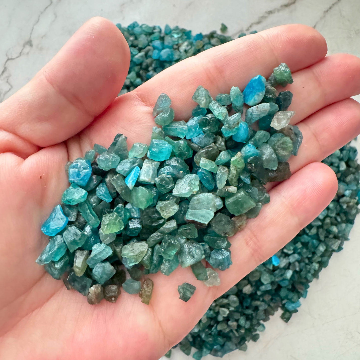 Blue Apatite Crystal Chips