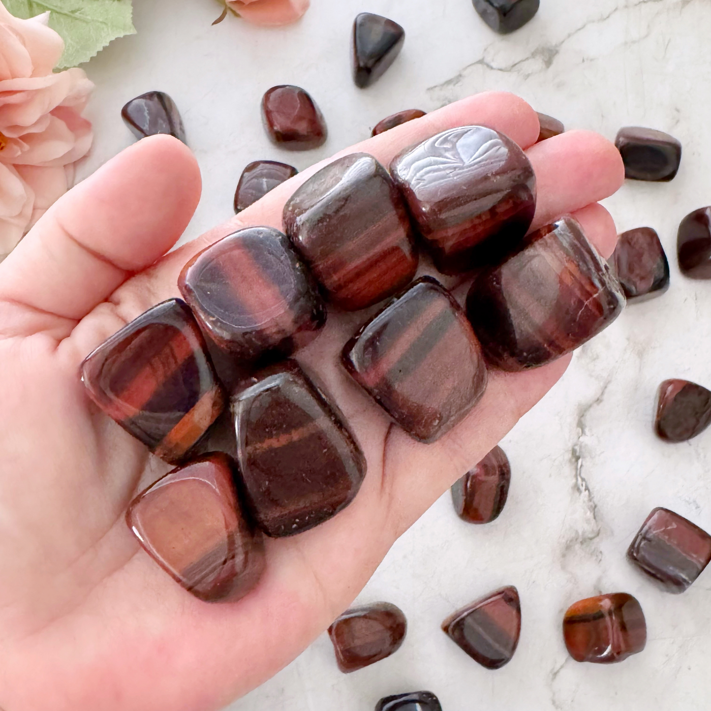 Red Tigers Eye Tumbled Stones