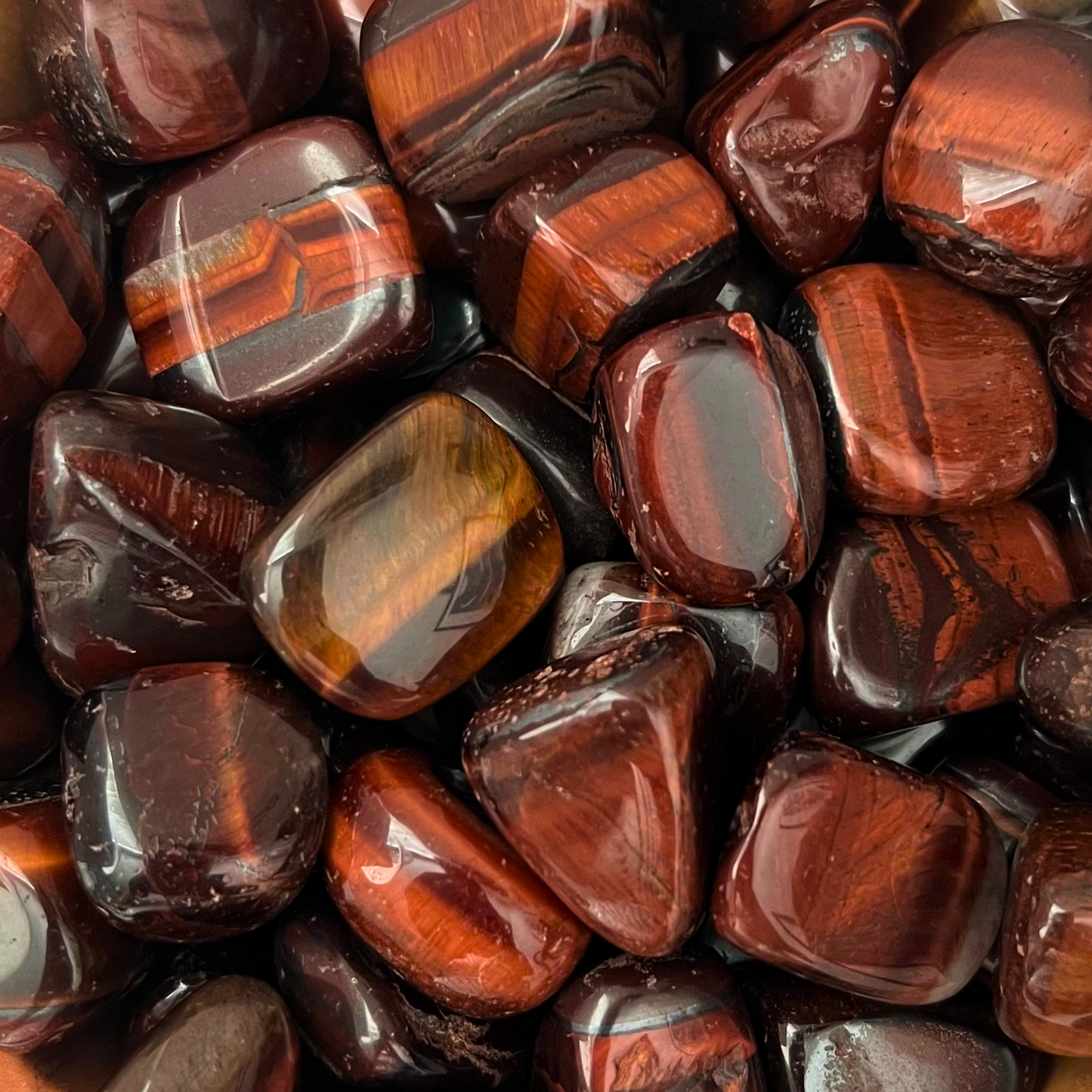 Red Tigers Eye Tumbled Stones