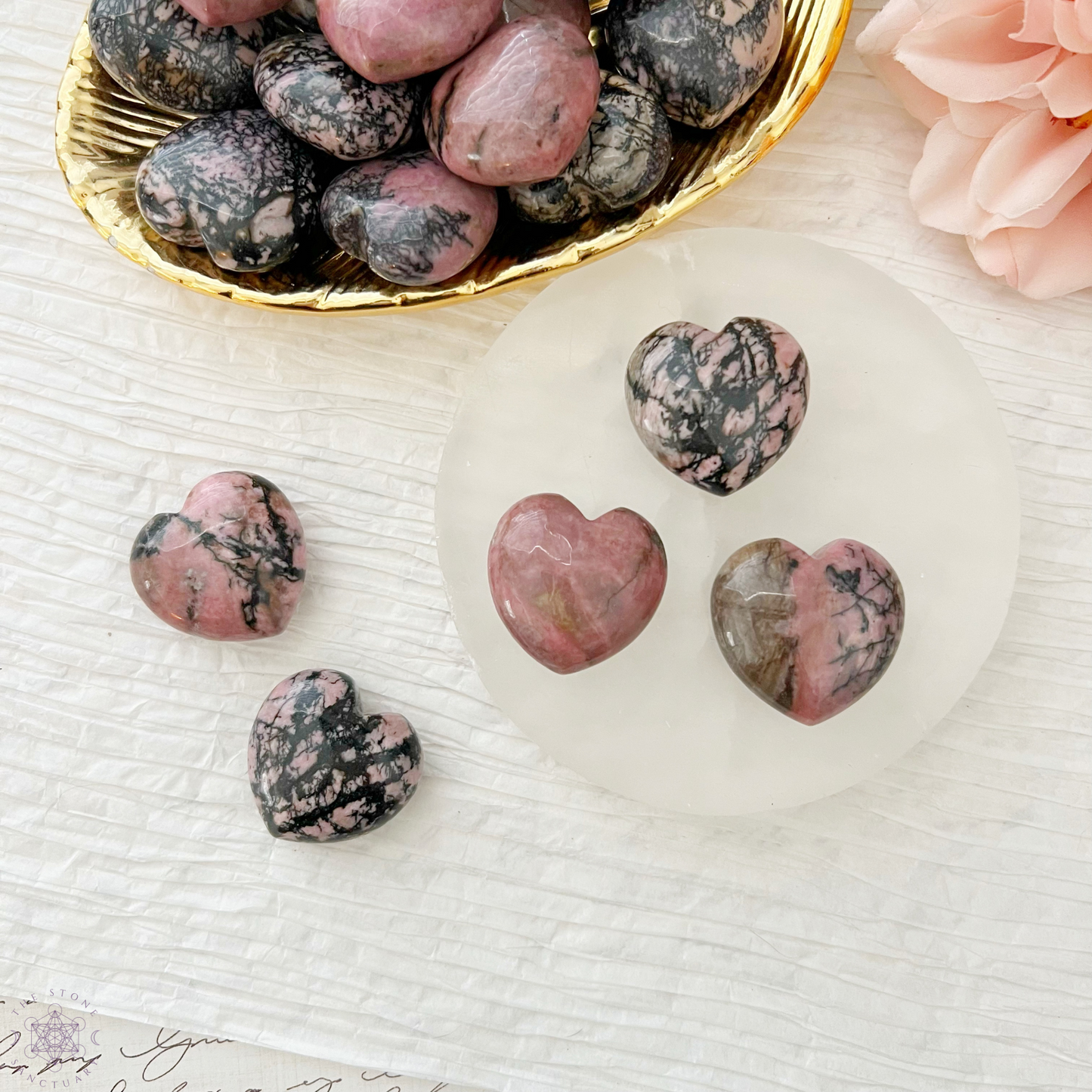 1" Mini Rhodonite Heart