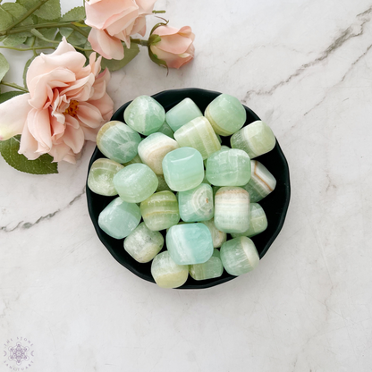 Pistachio Green Calcite Tumbled Stones