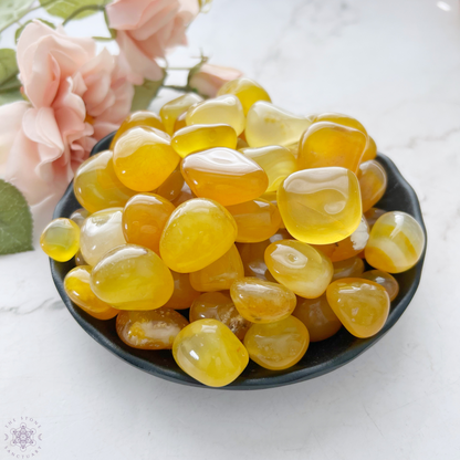 Yellow Honey Onyx Tumbled Stones