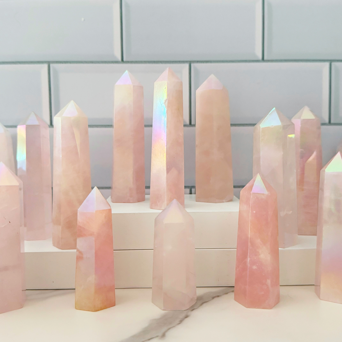 Angel Aura Rose Quartz Polished Point