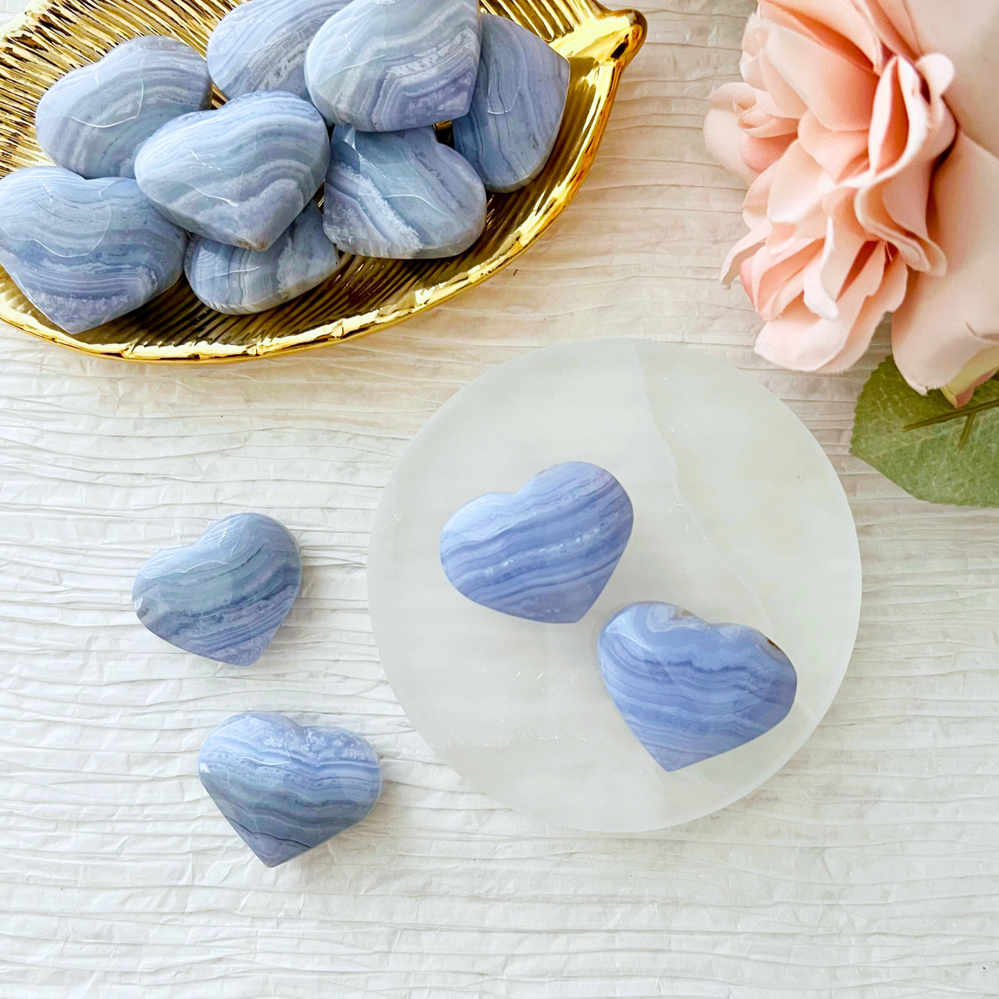 Small Blue Lace Agate Heart