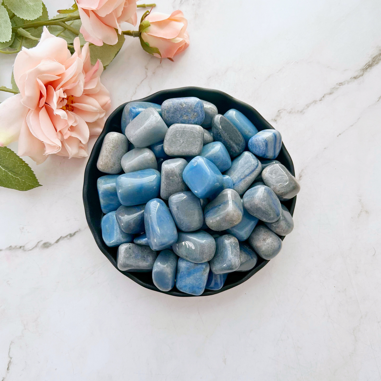 Blue Quartz Tumbled Stones