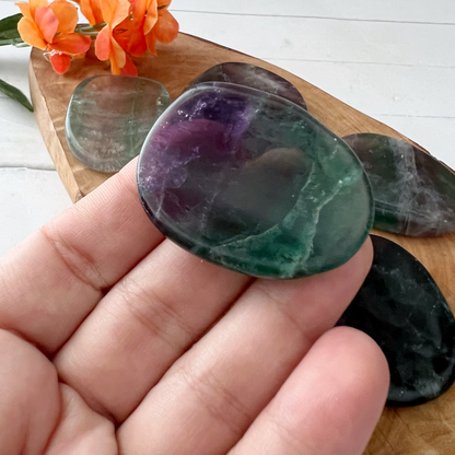 Rainbow Fluorite Worry Stone