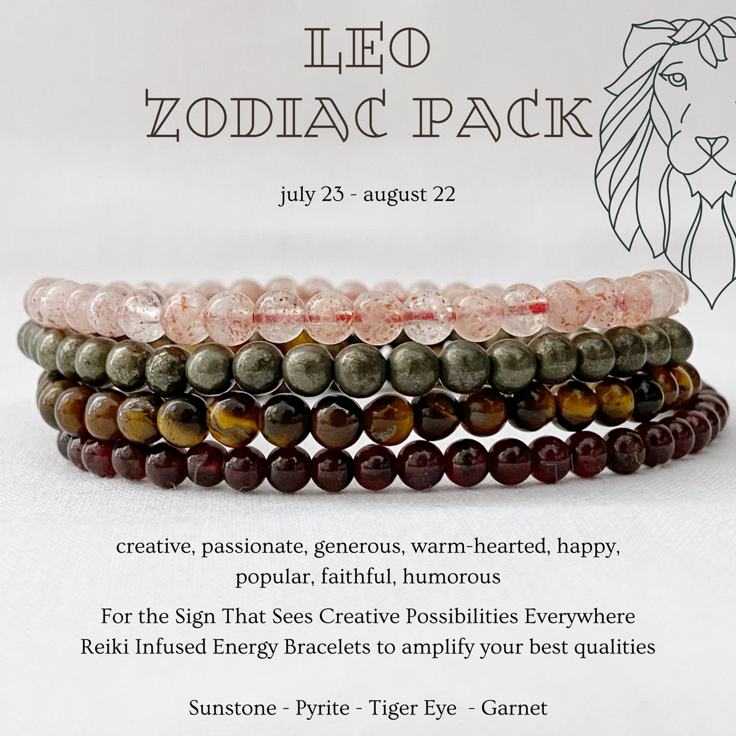 Leo Zodiac Bracelet Set