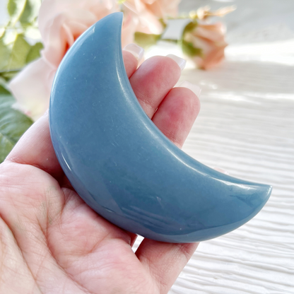 Angelite Crescent Moon