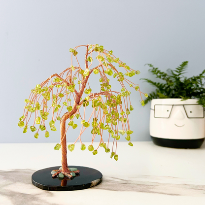 7.5" Peridot Willow Gemstone Tree