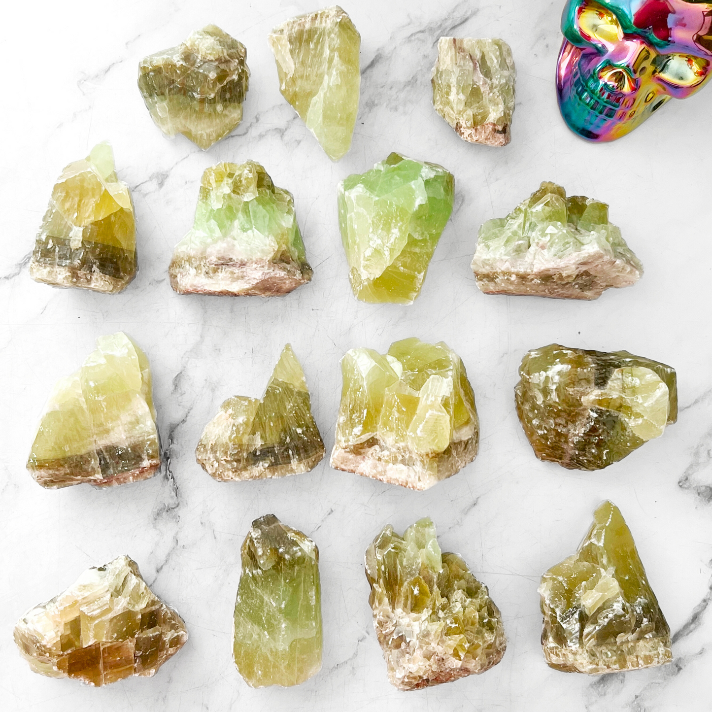 X-Large Raw Green Calcite Stones