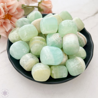 Pistachio Green Calcite Tumbled Stones