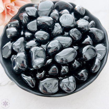 Black Spinel Tumbled Stones