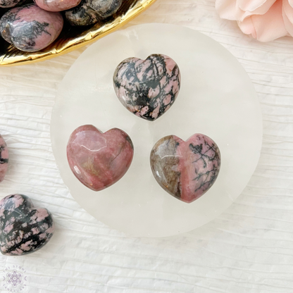 1" Mini Rhodonite Heart