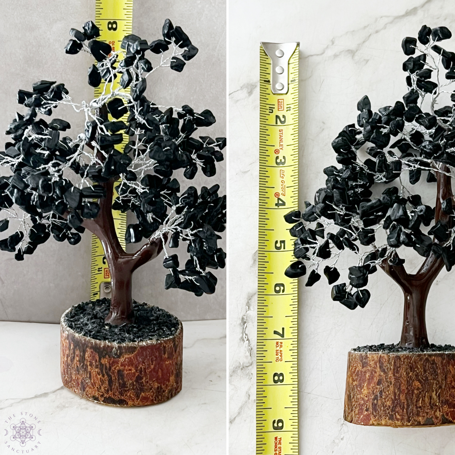 8" Black Tourmaline Crystal Gemstone Tree