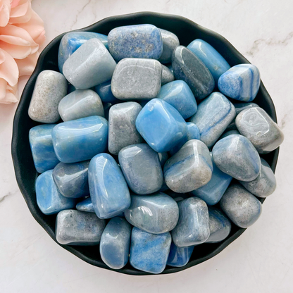 Blue Quartz Tumbled Stones