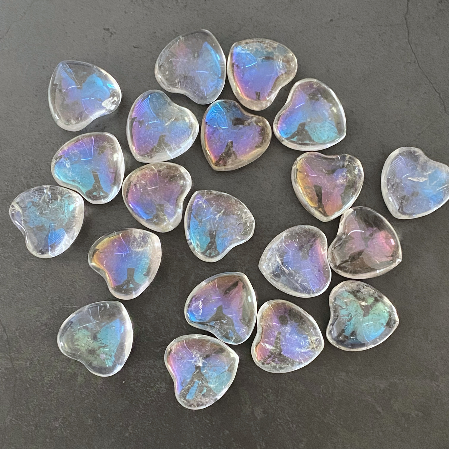 1" Mini Angel Aura Crystal Quartz Heart