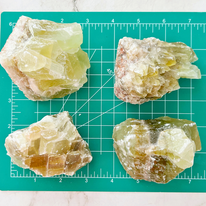 X-Large Raw Green Calcite Stones