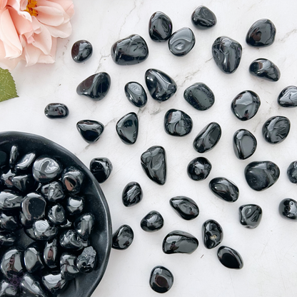 Black Spinel Tumbled Stones