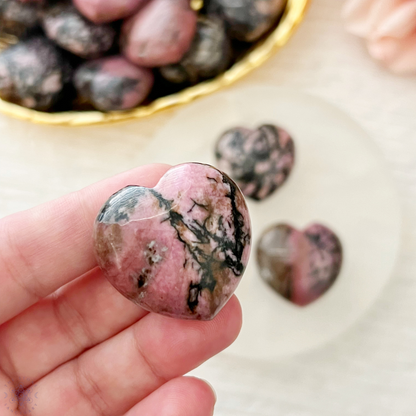 1" Mini Rhodonite Heart